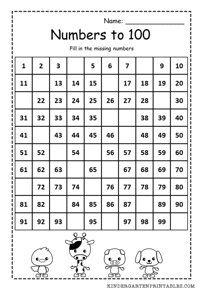 Best Worksheet With Numbers 1-100 72