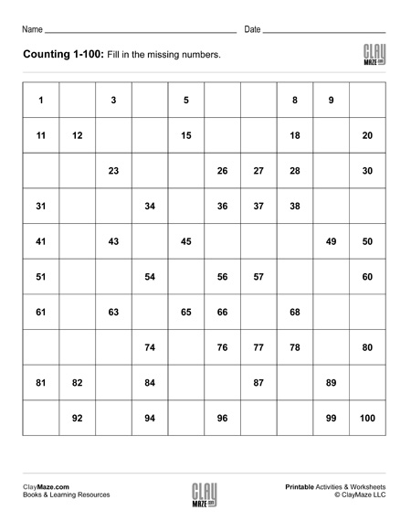 Best Worksheet With Numbers 1-100 9