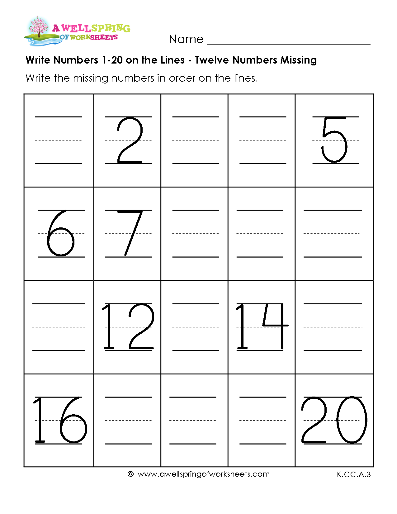 Blank 80+ Writing Numbers 1-25 Worksheet 13