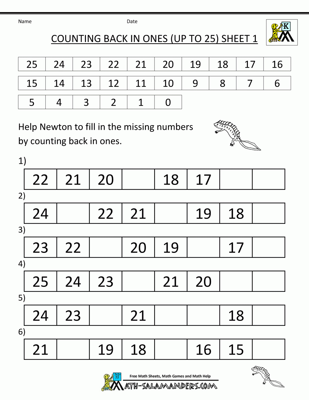 Blank 80+ Writing Numbers 1-25 Worksheet 39