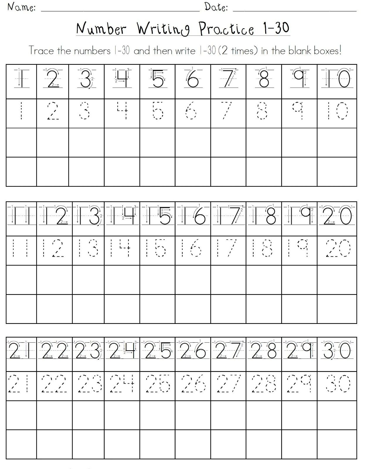 Blank 80+ Writing Numbers 1-25 Worksheet 81