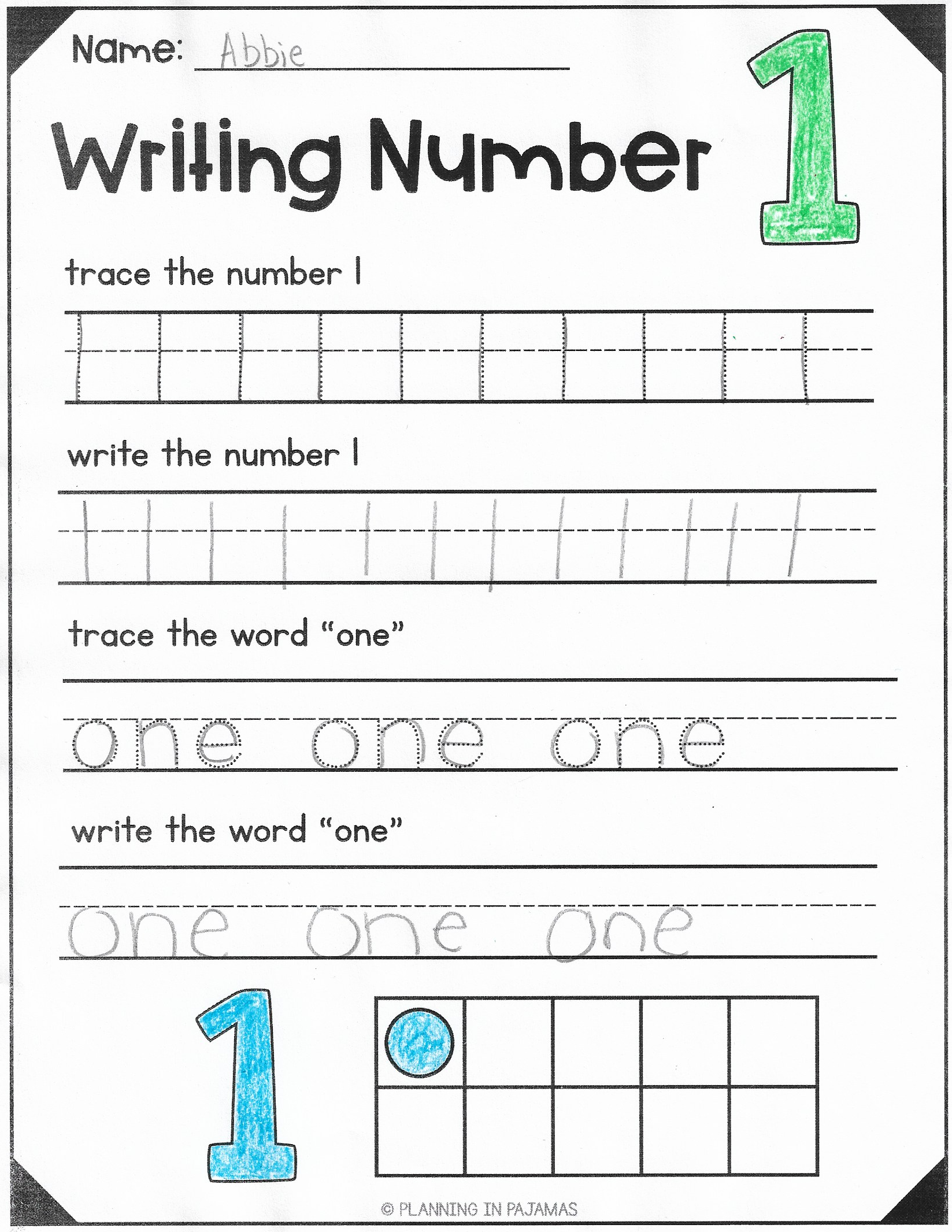 Blank 80+ Writing Numbers 1-25 Worksheet 97