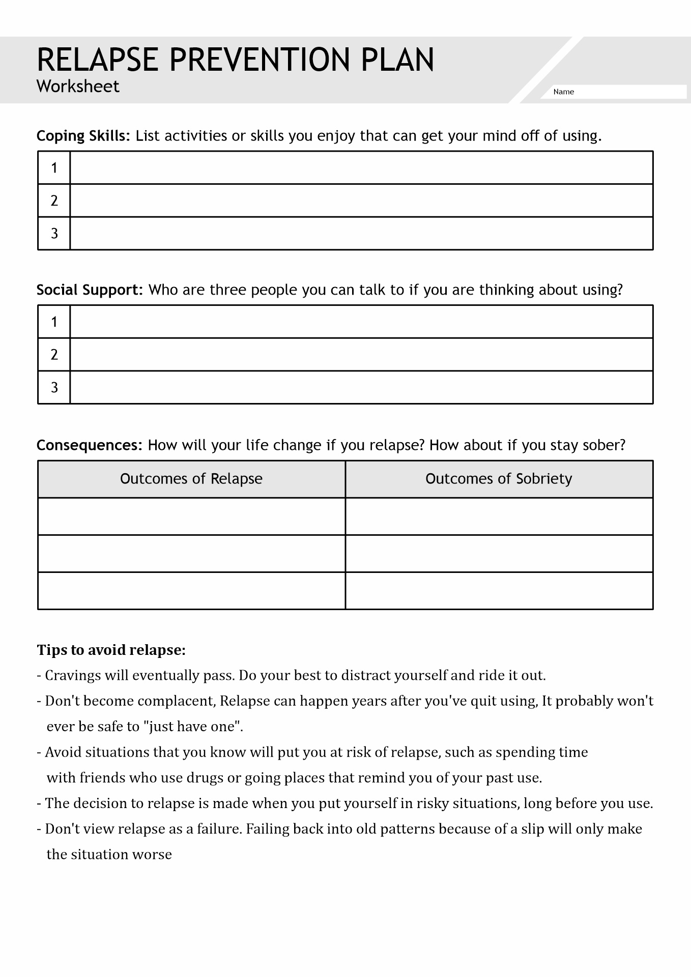 Interactive 60+ Worksheets For Substance Abuse 17