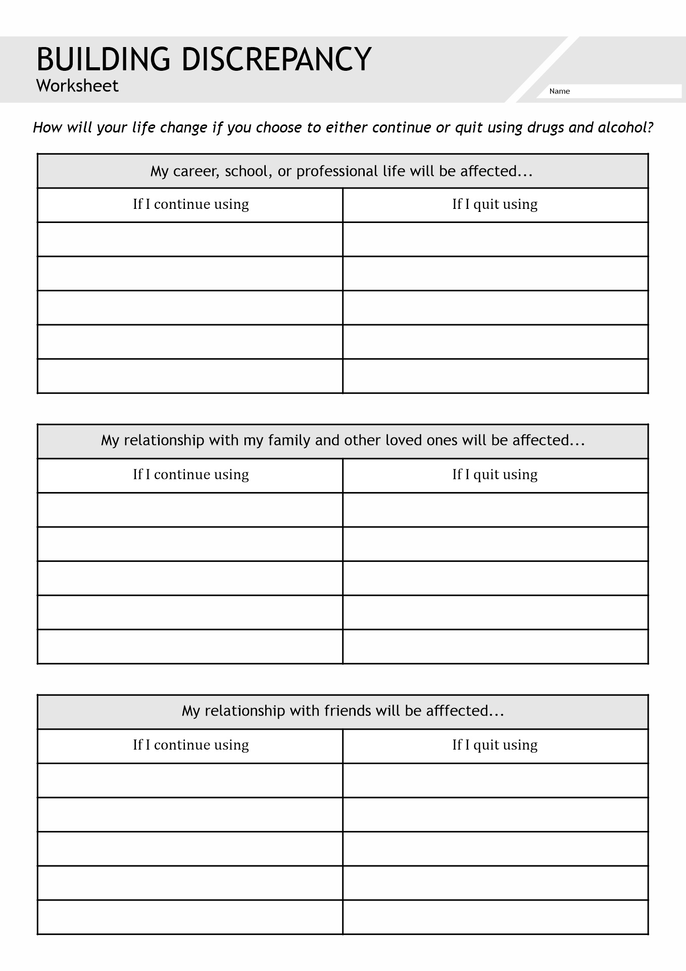 Interactive 60+ Worksheets For Substance Abuse 2