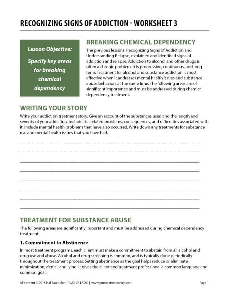 Interactive 60+ Worksheets For Substance Abuse 32