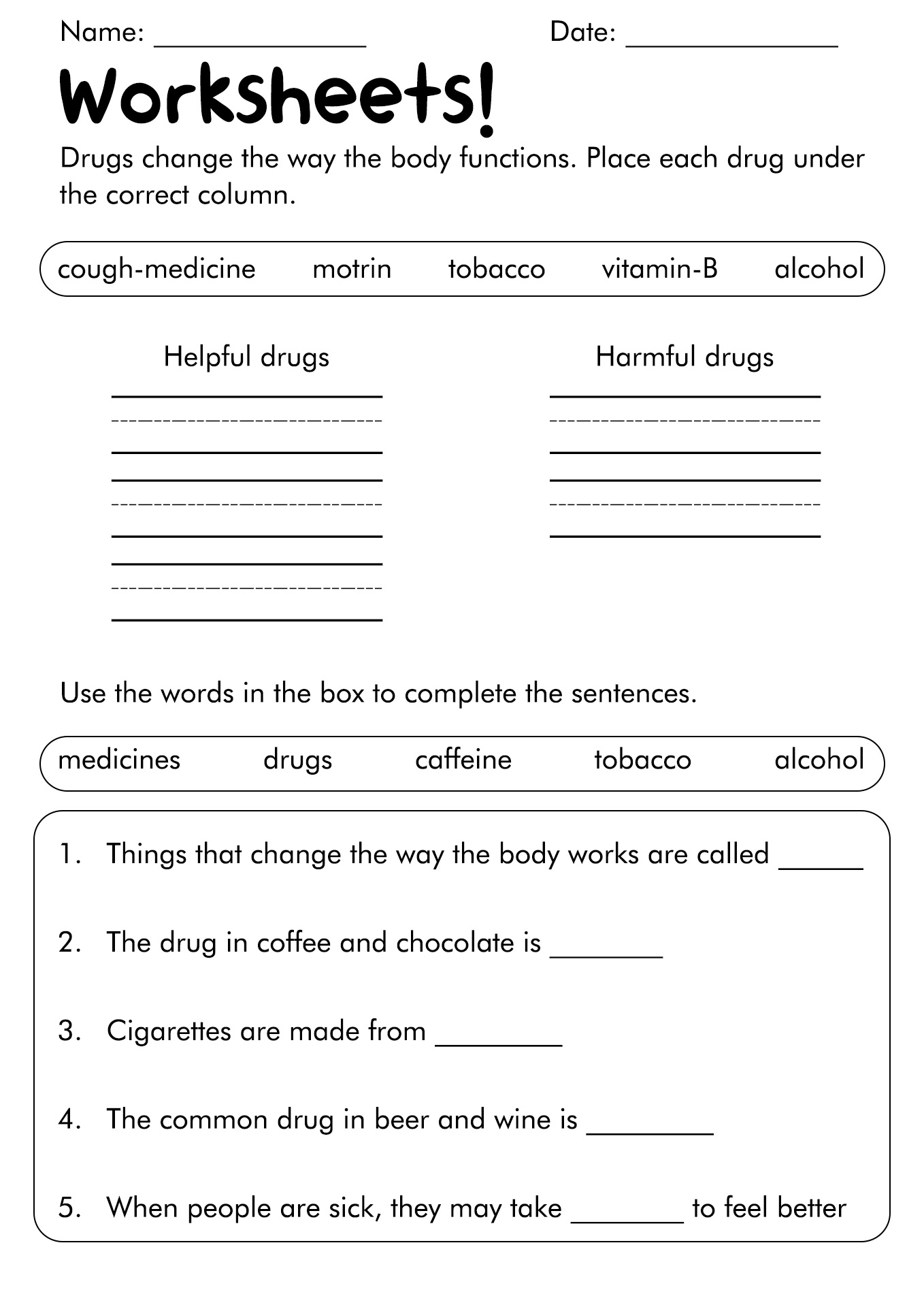 Interactive 60+ Worksheets For Substance Abuse 40