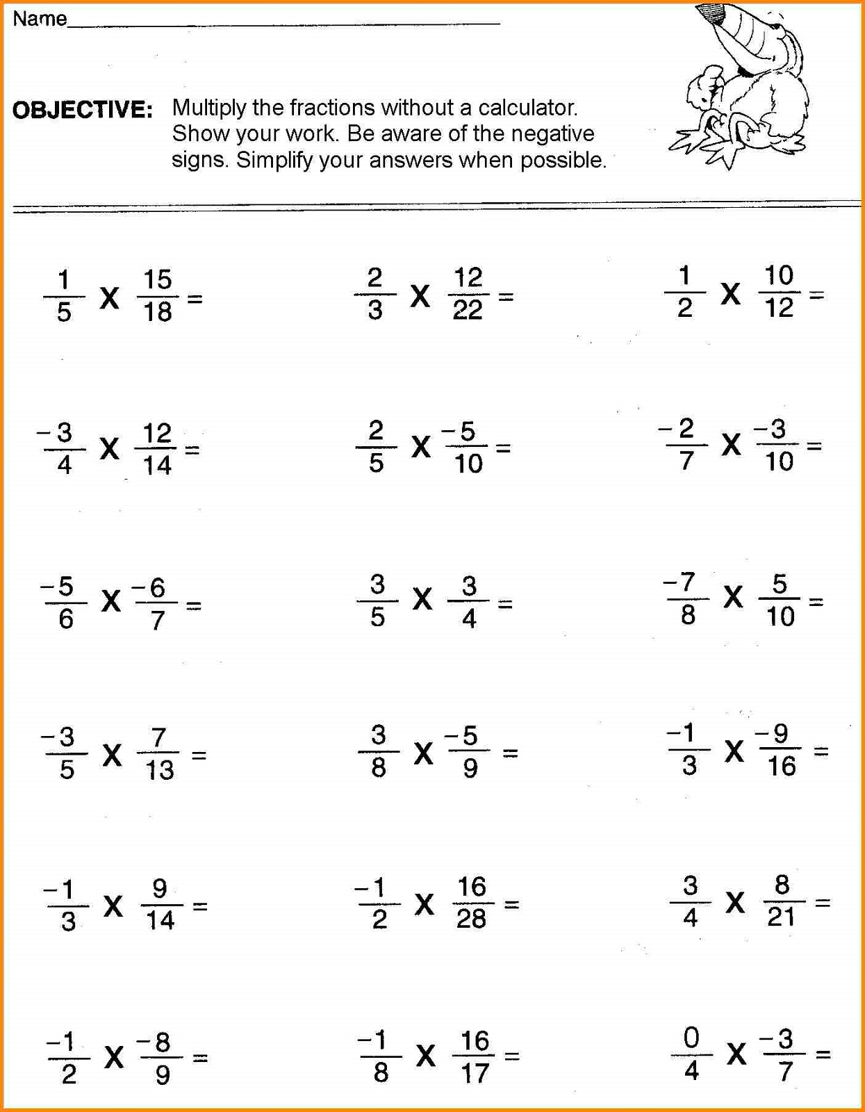 Interactive Worksheets For Sixth Graders 1