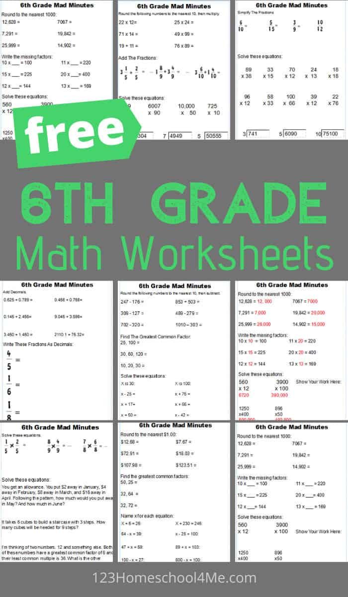 Interactive Worksheets For Sixth Graders 2