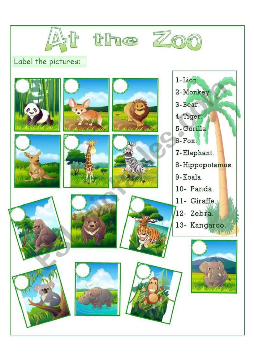 Printable Zoo Animals Worksheets Pdf 22