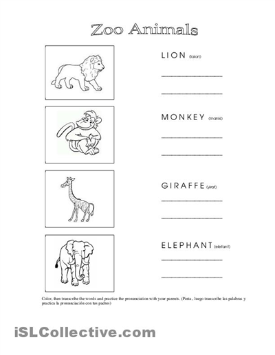 Printable Zoo Animals Worksheets Pdf 27