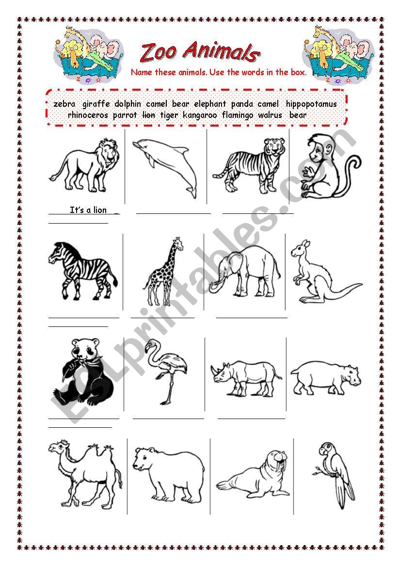 Printable Zoo Animals Worksheets Pdf 33