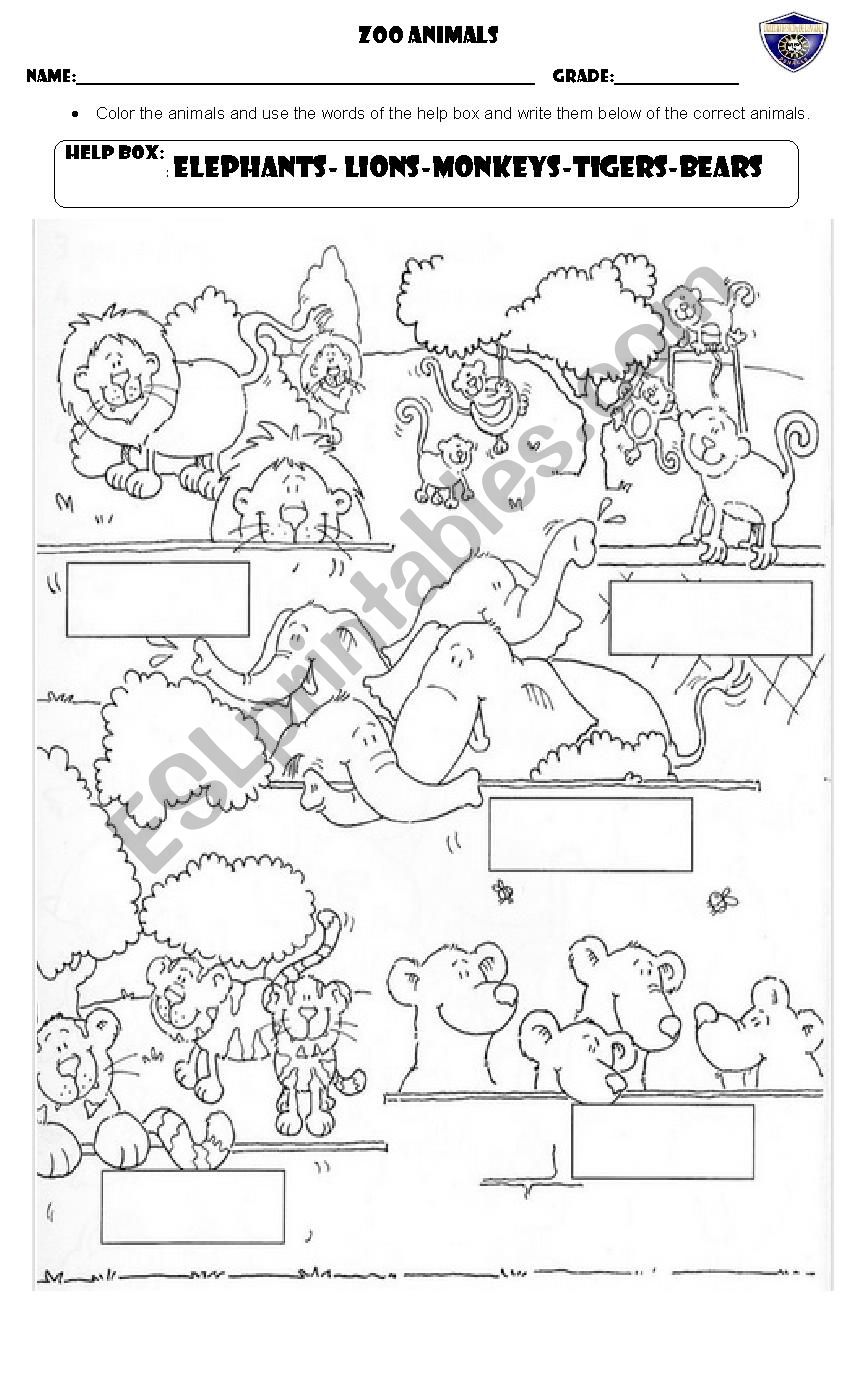 Printable Zoo Animals Worksheets Pdf 45