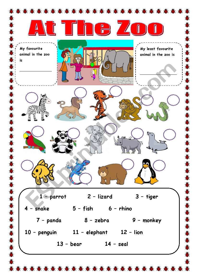 Printable Zoo Animals Worksheets Pdf 76