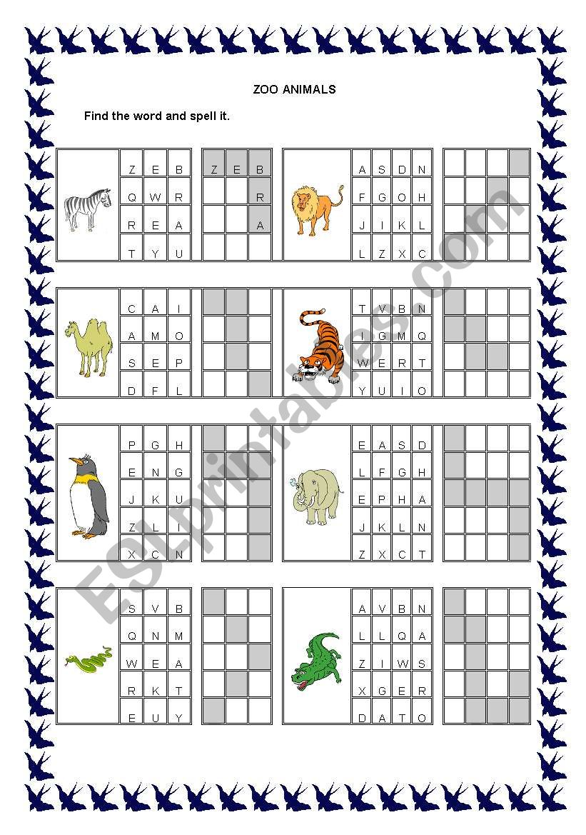 Printable Zoo Animals Worksheets Pdf 80