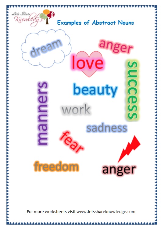 Worksheet On Abstract Nouns 22