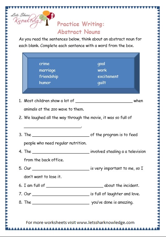 Worksheet On Abstract Nouns 32