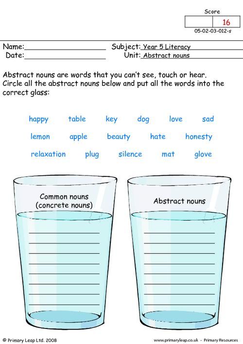 Worksheet On Abstract Nouns 39