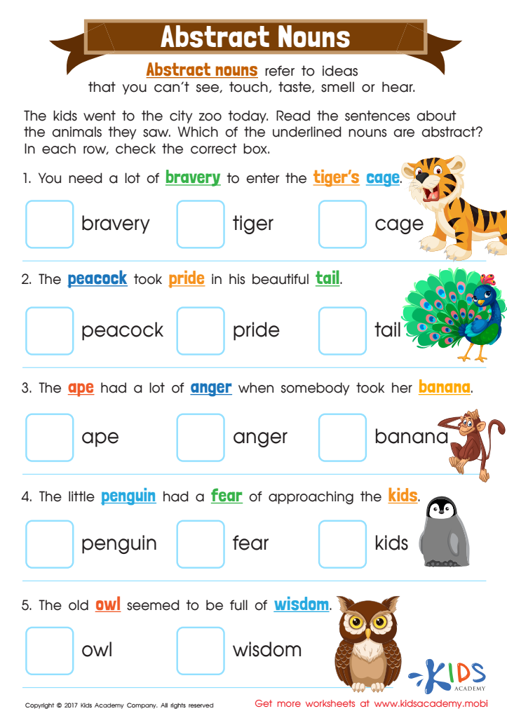 Worksheet On Abstract Nouns 41