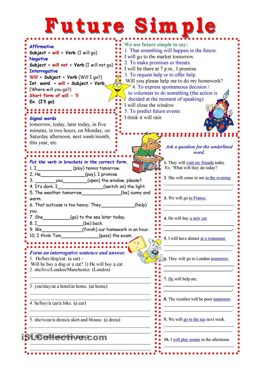 Worksheet On Future Tense 4