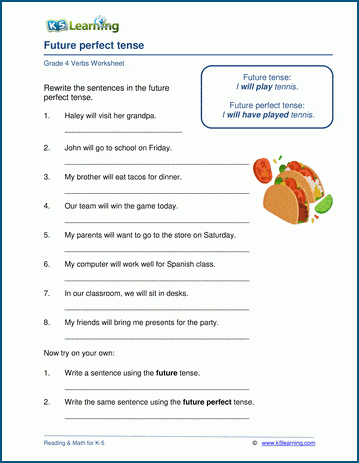 Worksheet On Future Tense 50