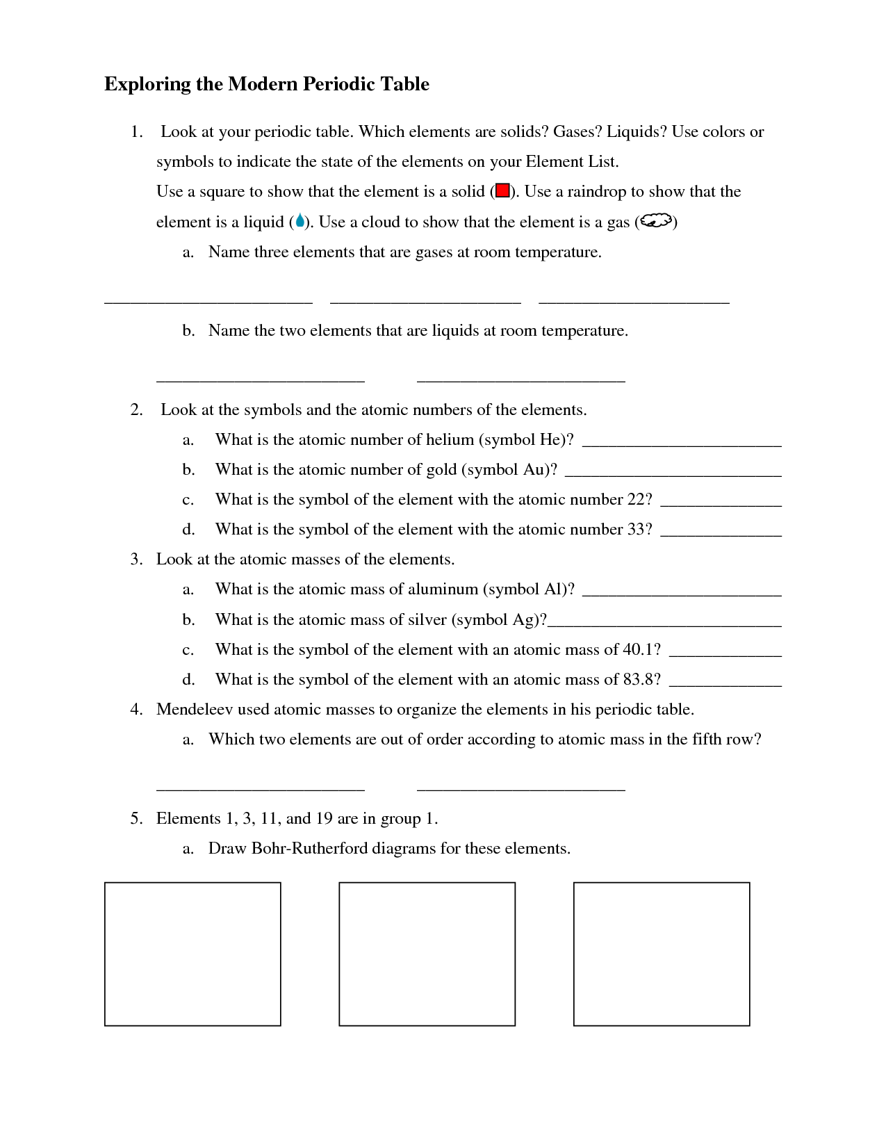 Worksheet Periodic Table Trends 57