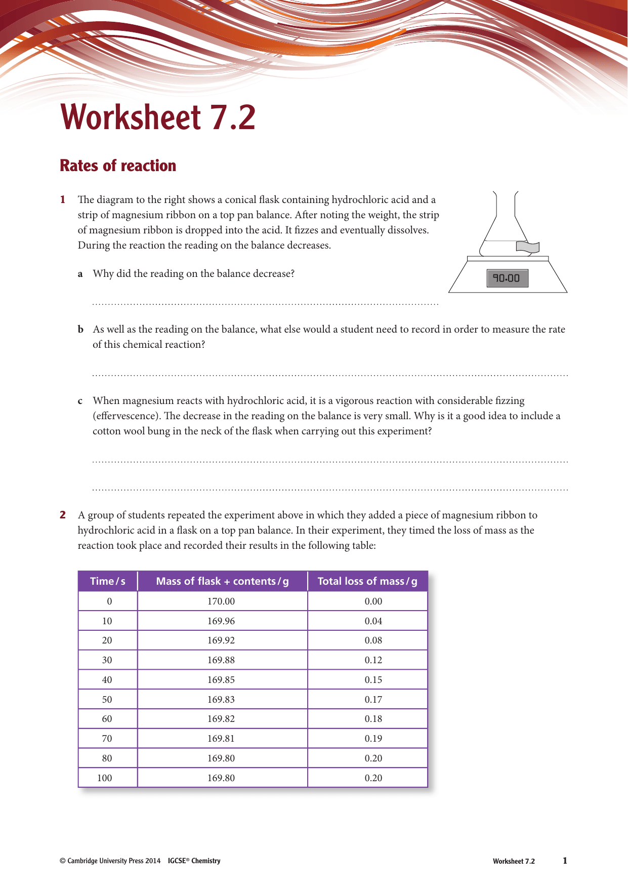 Worksheet Reaction Rates Answers 14