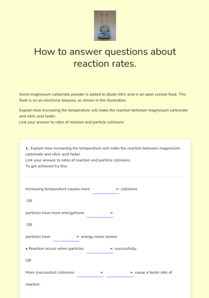 Worksheet Reaction Rates Answers 34