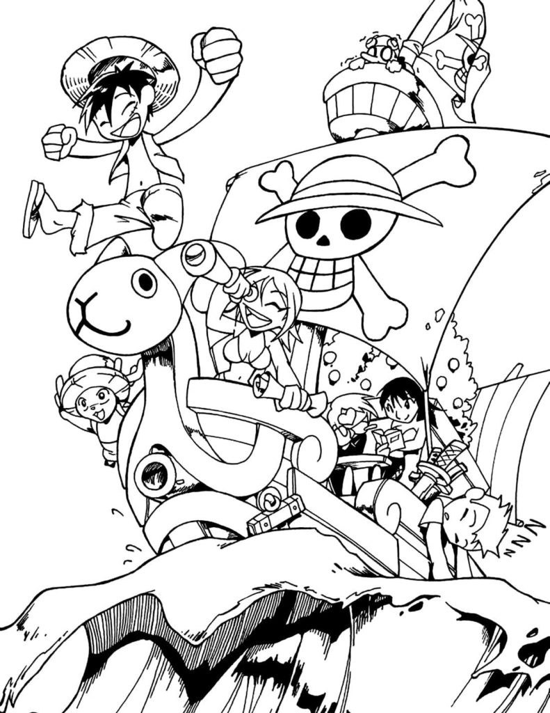 55 Coloring Pages One Piece 30