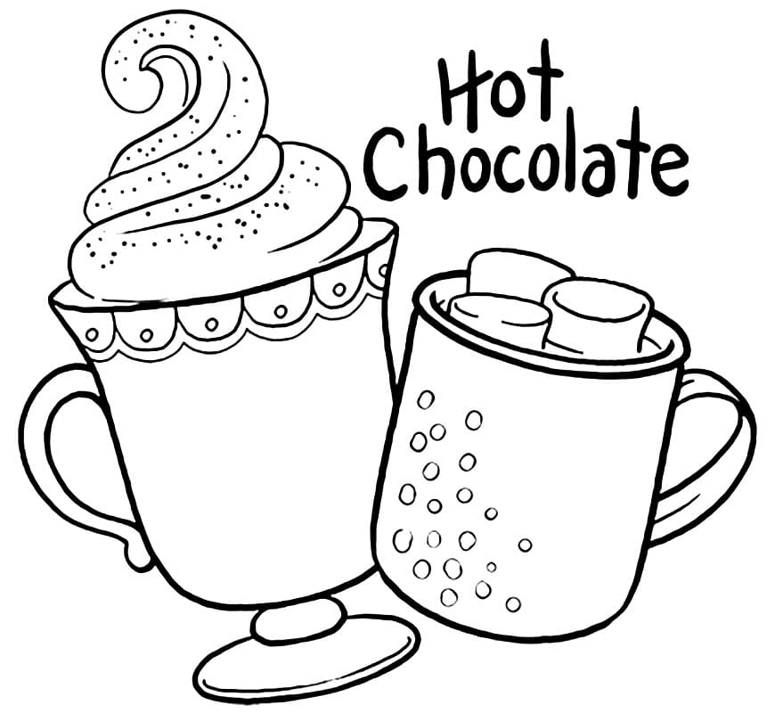 55 Hot Chocolate Coloring Page 1