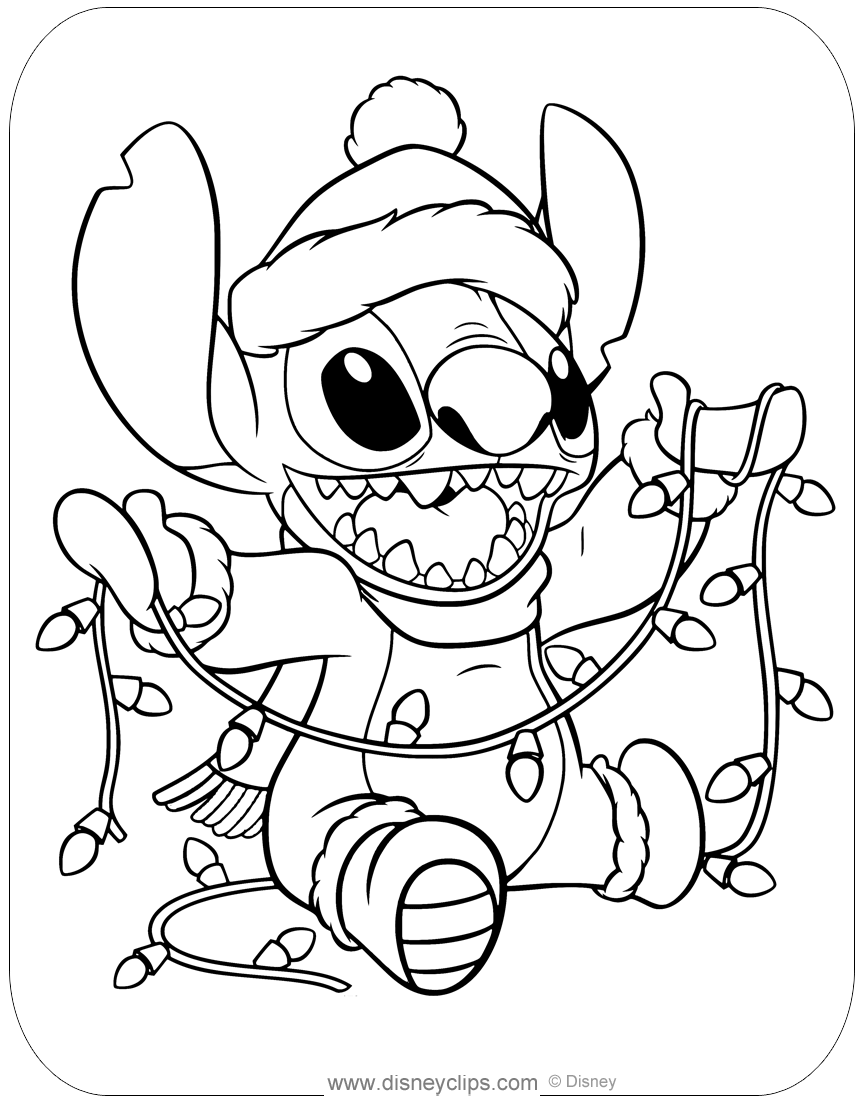 61 Stitch Christmas Coloring Pages 32