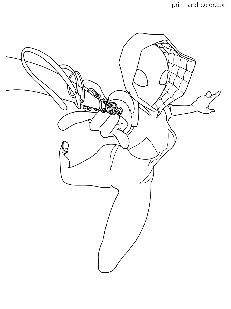 55 Gwen Stacy Coloring Page 16