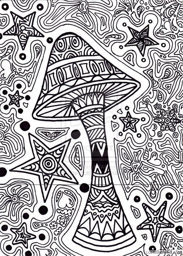 90 Printable Trippy Mushroom Coloring Pages 54