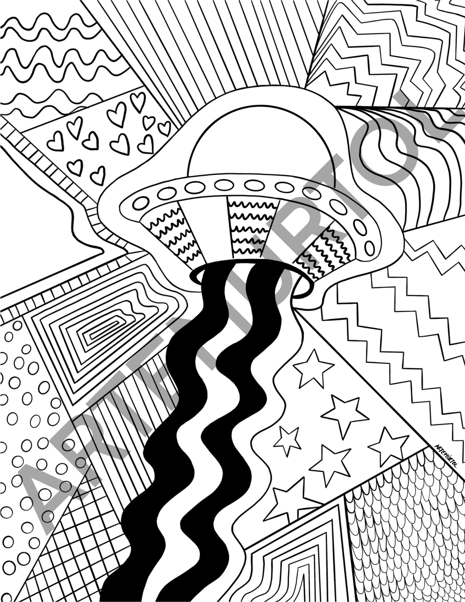 90 Psychedelic Coloring Pages For Adults 21