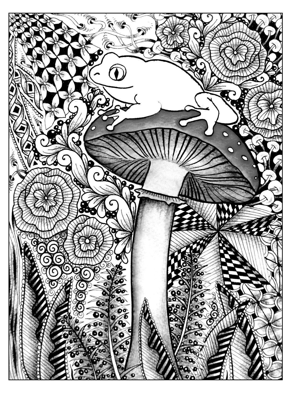 90 Psychedelic Coloring Pages For Adults 22