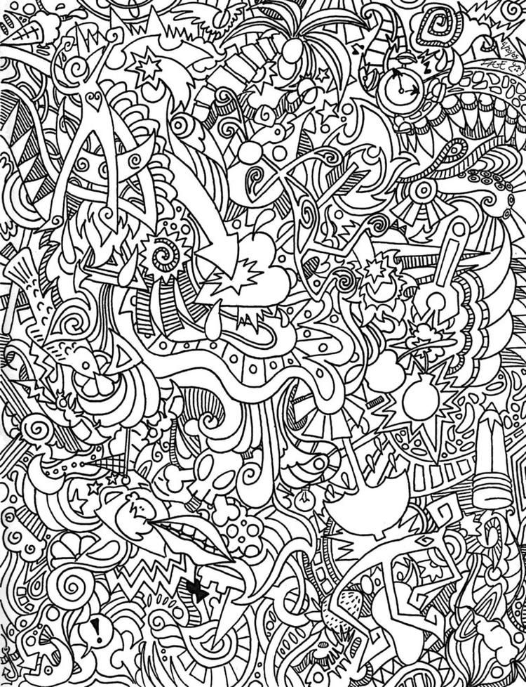 90 Psychedelic Coloring Pages For Adults 24