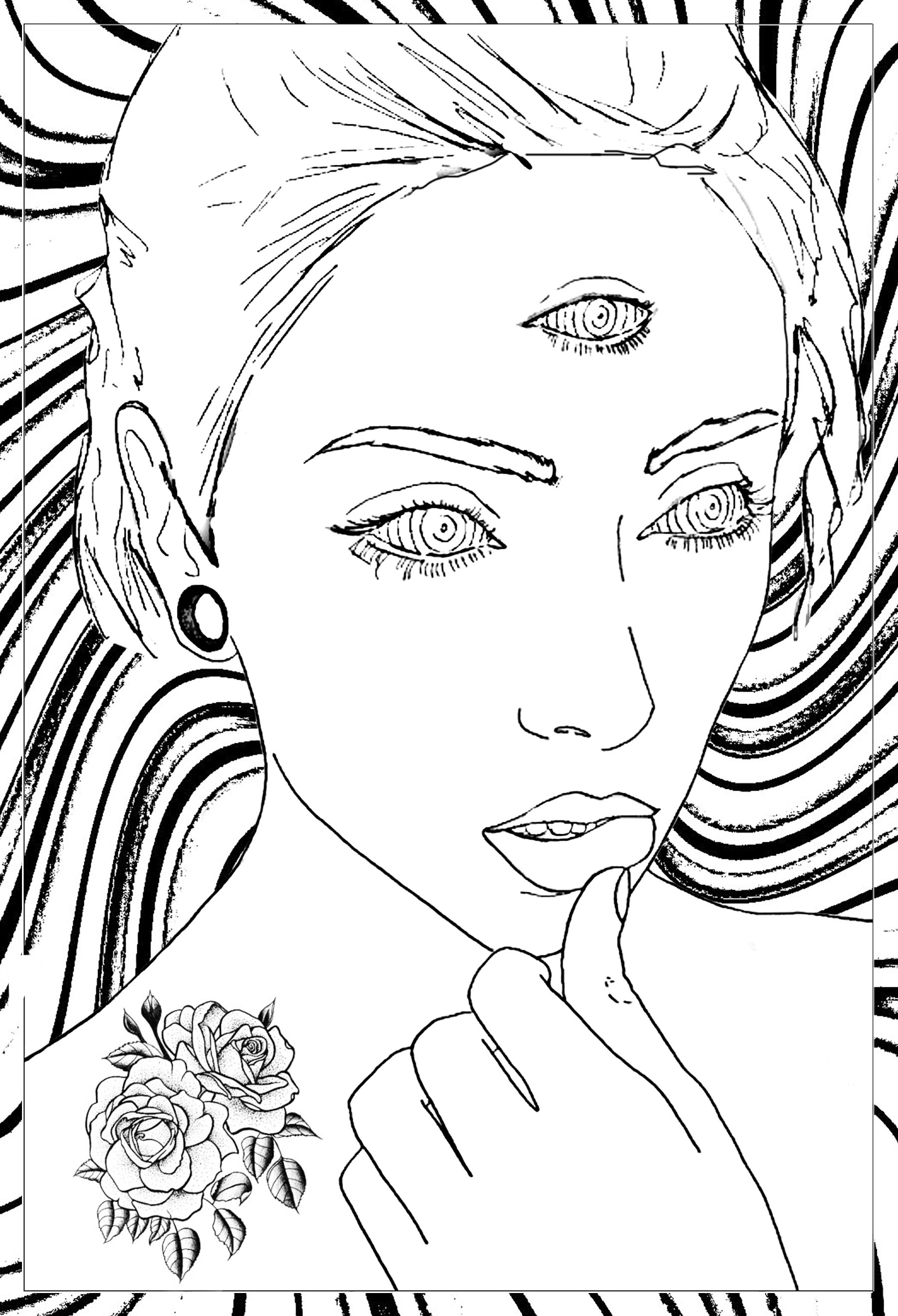 90 Psychedelic Coloring Pages For Adults 63