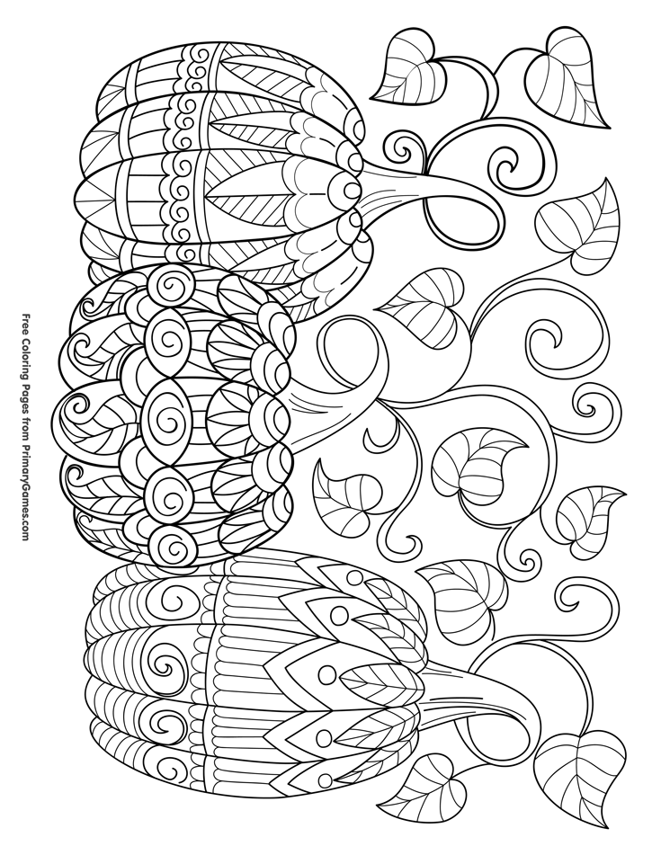 60 Adult Fall Coloring Pages Printable 4