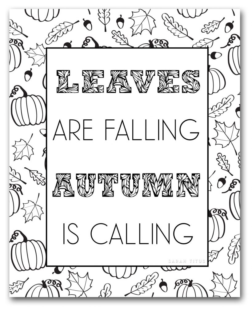 60 Adult Fall Coloring Pages Printable 6