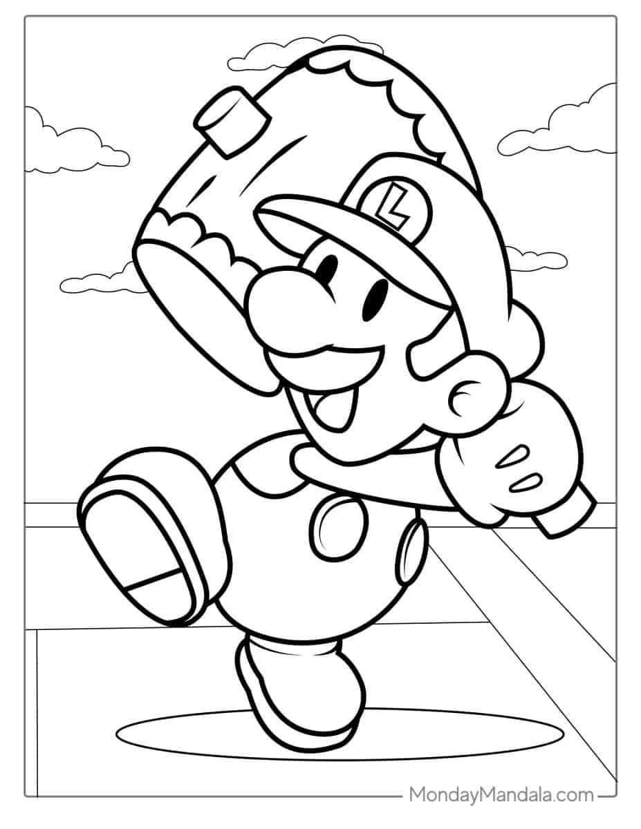 60 Printable Free Luigi Coloring Pages 60