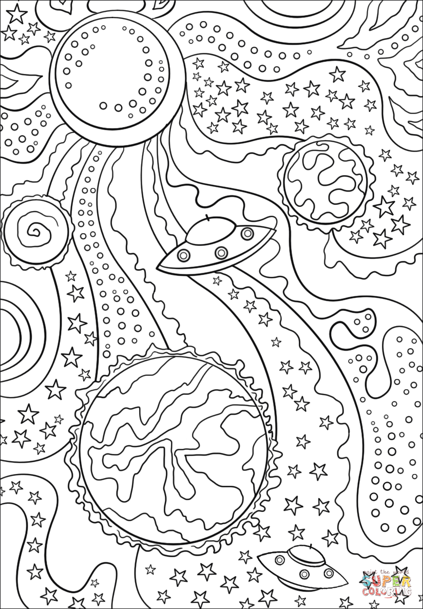 60 Printable Trippy Abstract Coloring Pages 22