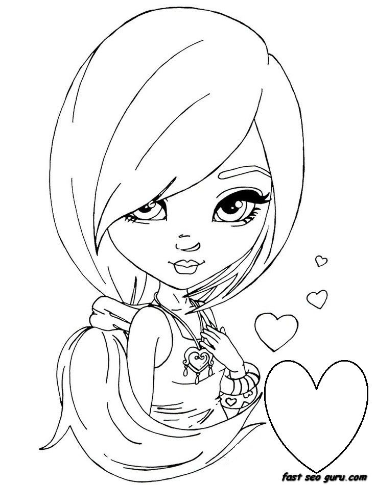 20 Coloring Pages Girl Flower
