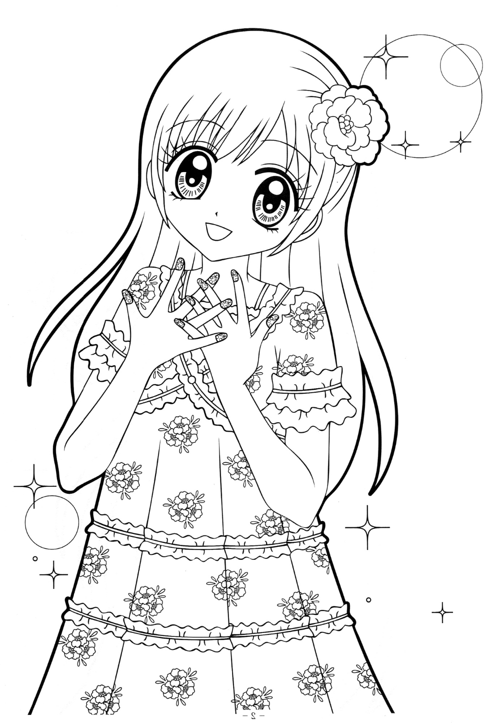 20 Coloring Pages Girl Flower