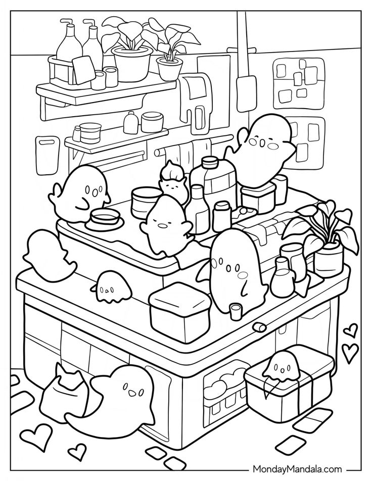 20 Cozy Coloring Pages Shopping