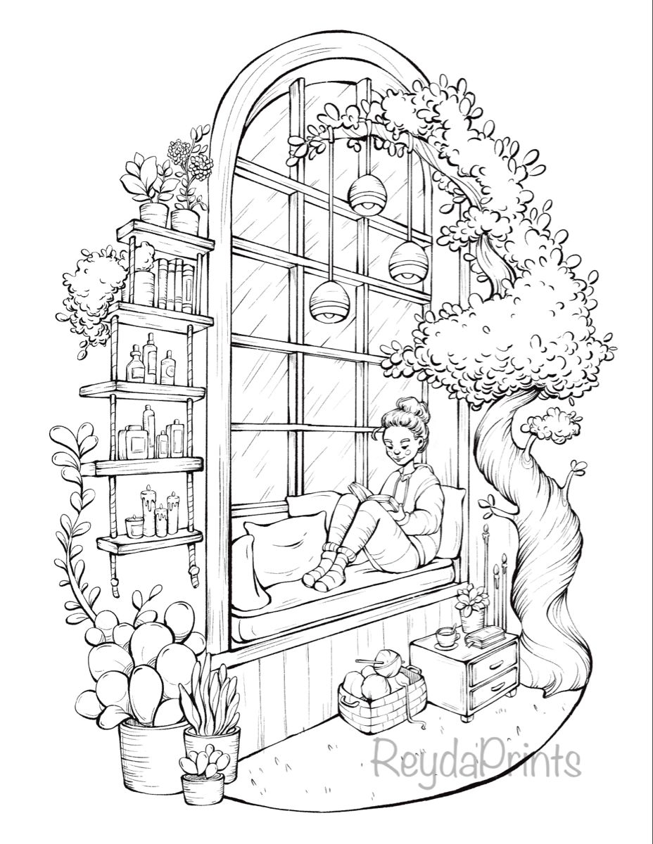 20 Cozy Coloring Pages Shopping