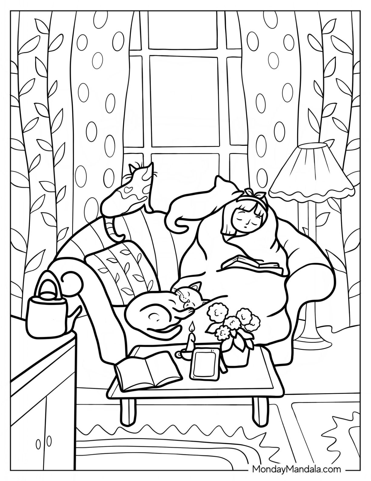 20 Cozy Coloring Pages Shopping