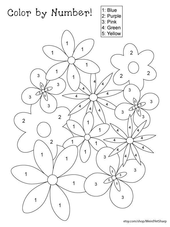 20 Flower Number Coloring Pages