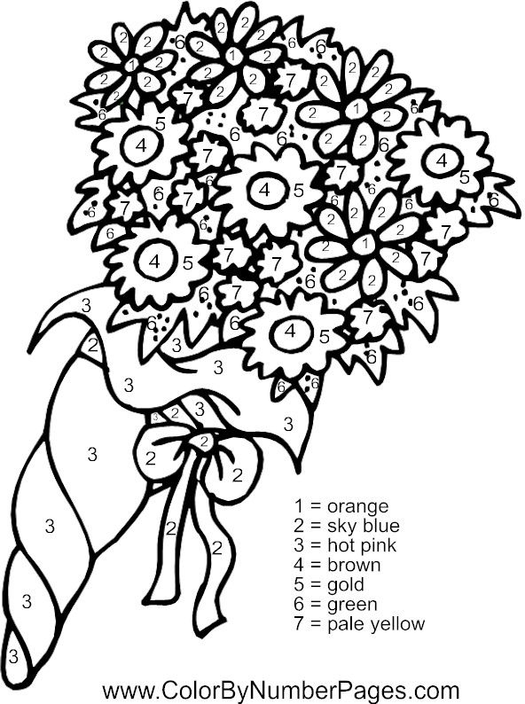 20 Flower Number Coloring Pages