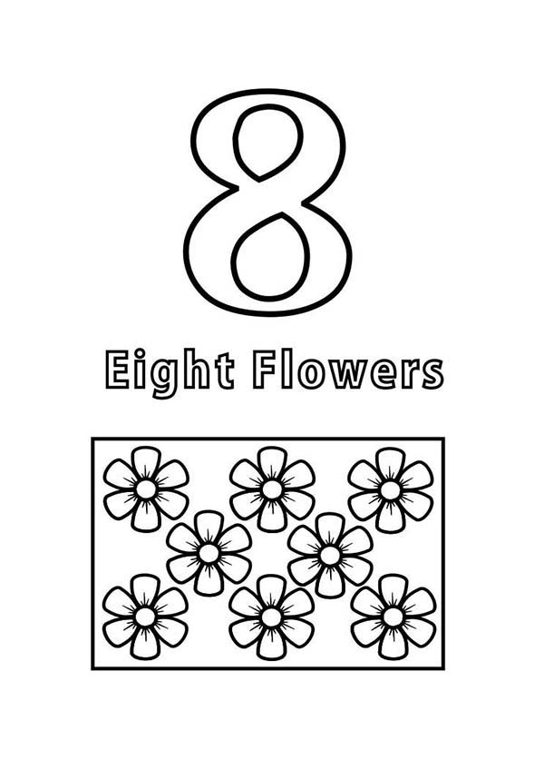 20 Flower Number Coloring Pages