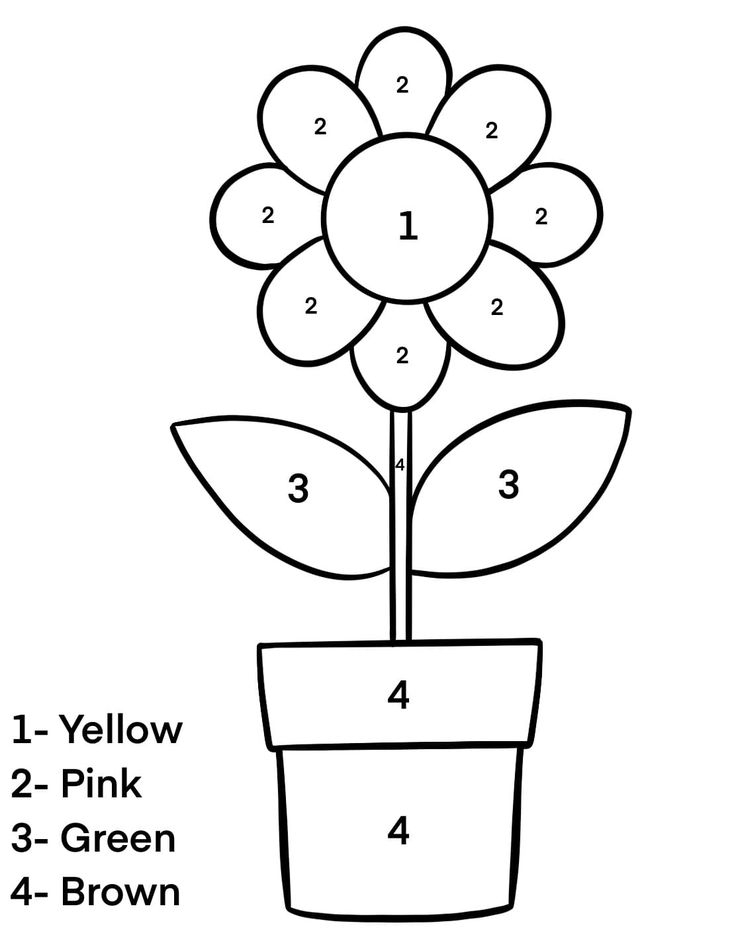 20 Flower Number Coloring Pages