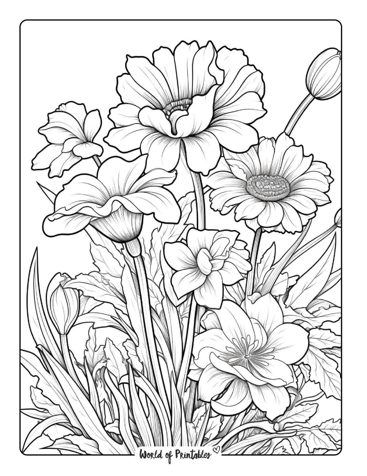 20 Flower Number Coloring Pages